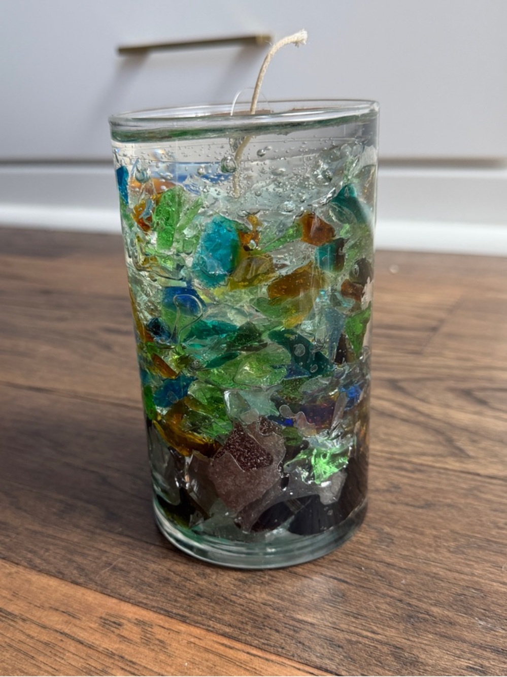 Handmade Multicolor Sea Glass Gel Candle